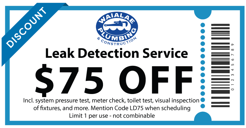 image of $75 discount code for leak detection service