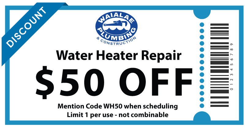 Online coupon for $75 off of water heater replacement