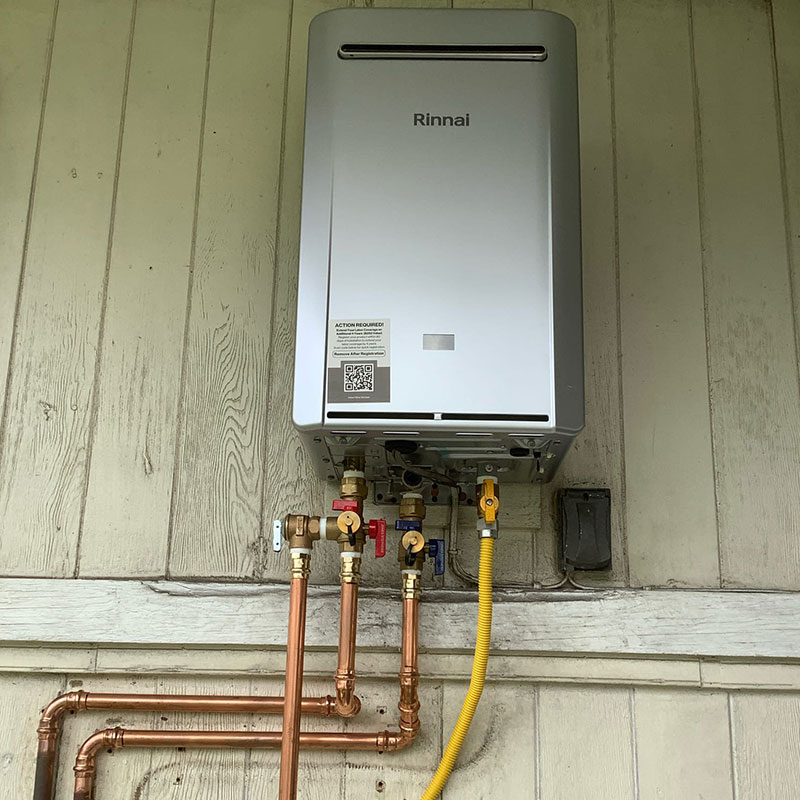 image of tankless water heater installed by Waialae Plumbing