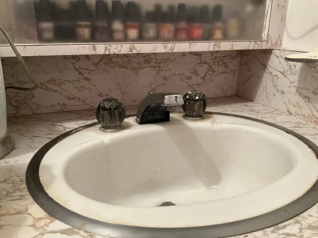 Faucet installation before and after (2)