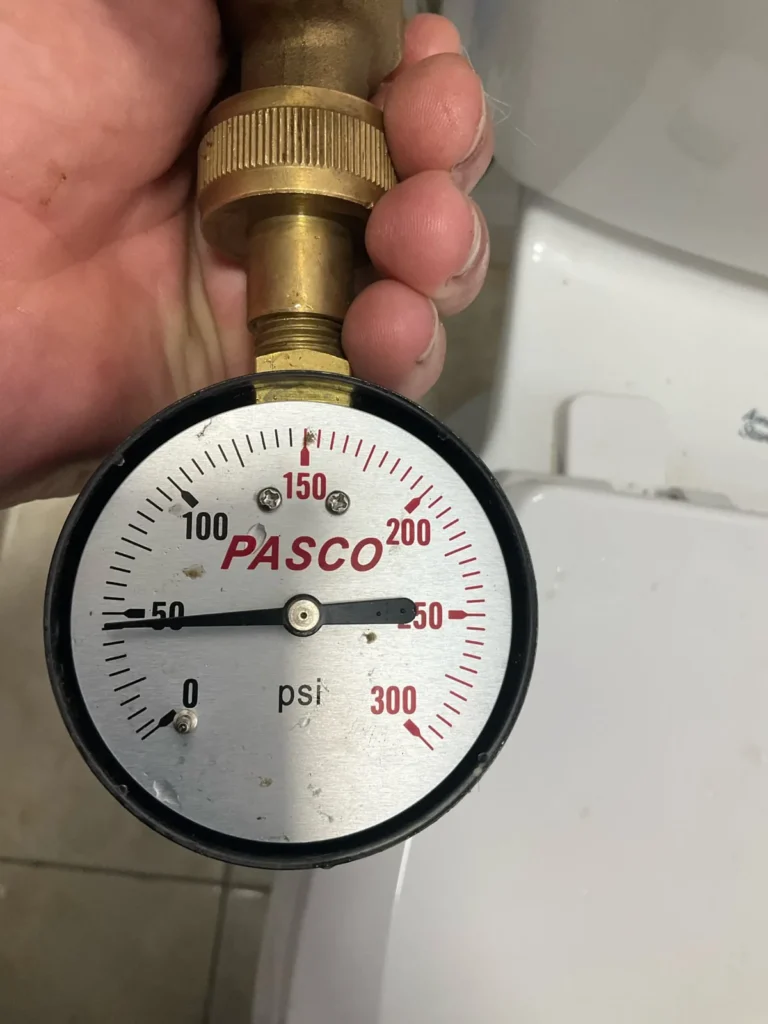 Water pressure test